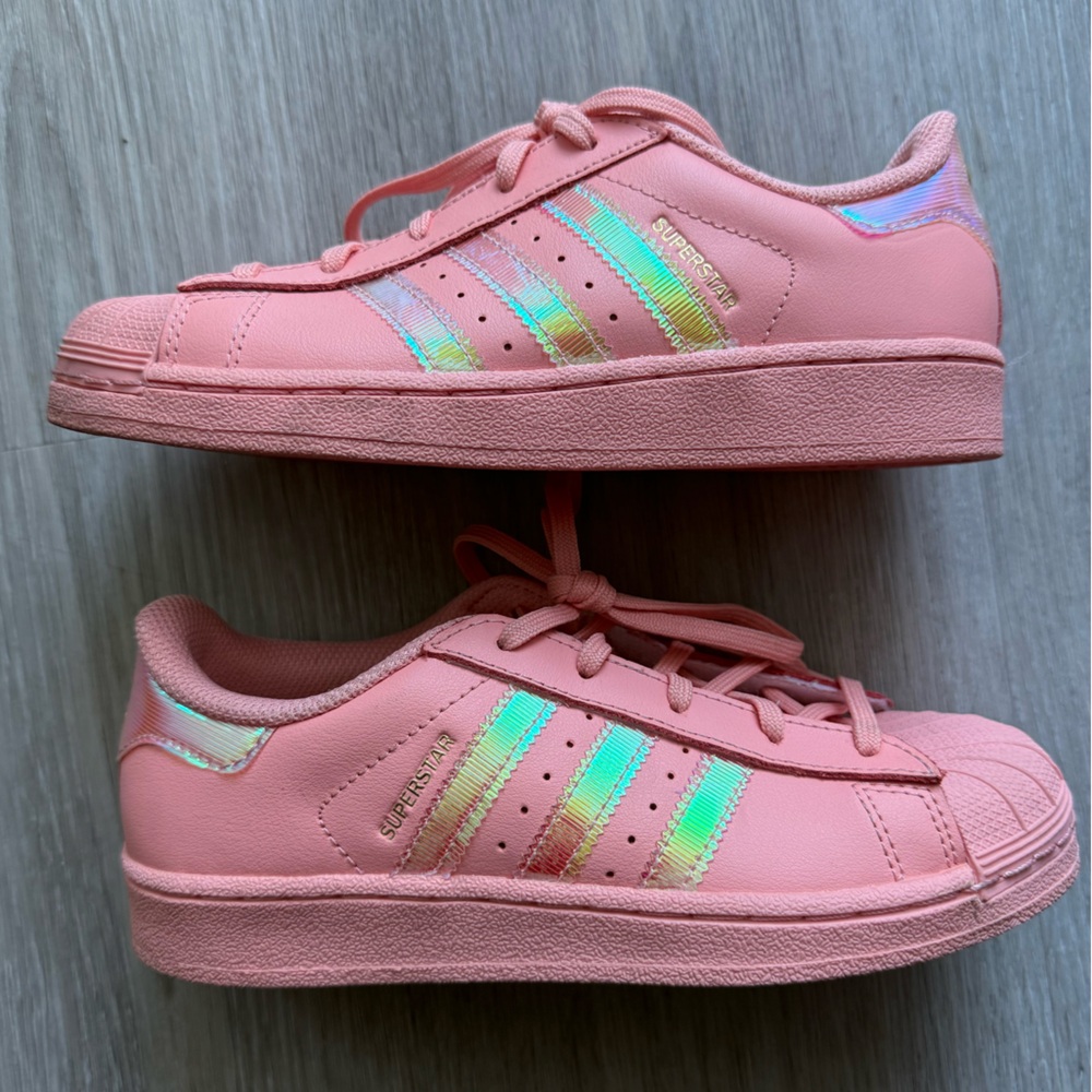 Adidas Superstar Pink Iridescent Sneakers | Size 2.5Y (Youth)